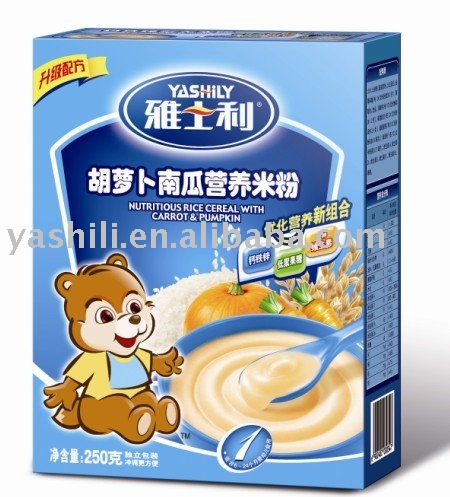 Nutritious rice cereal with carrot   pumpkin