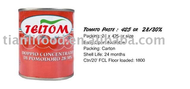 425g 30-32% brix tomato paste