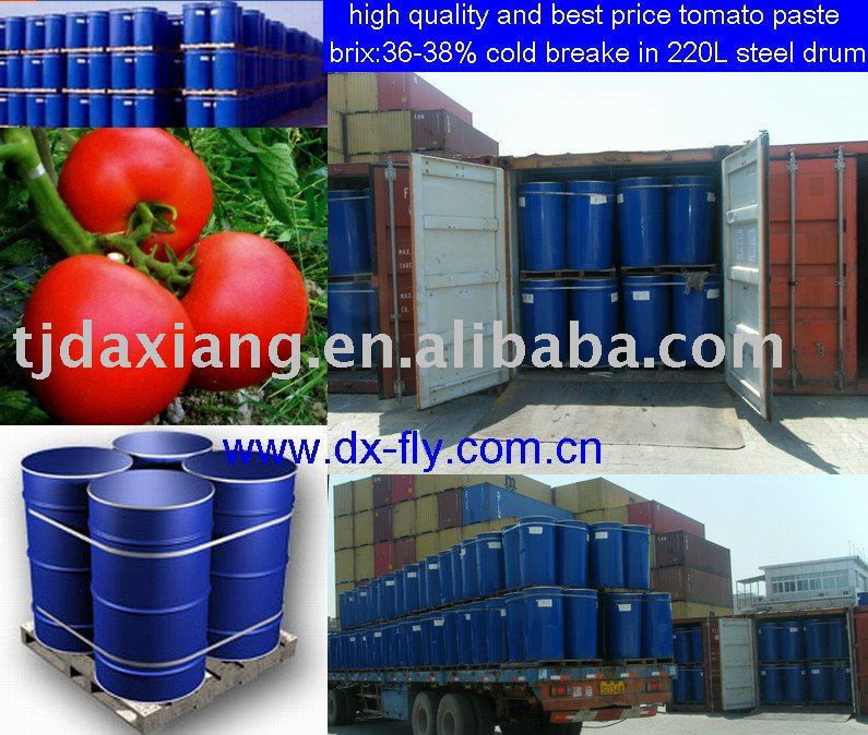 drums tomato paste :2009 high quality and best price tomato paste brix:36/38,cold breake
