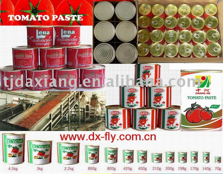 canned tomato paste :28-30%brix,cold breake 70g-4500g/tins