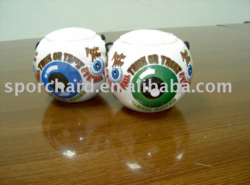  Plastic  eyeball pail with marshmallow inside