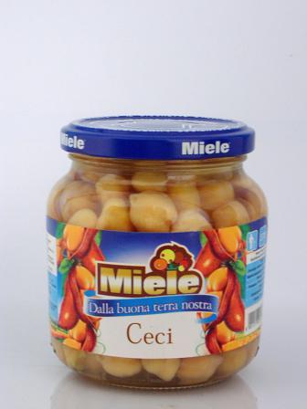 Chick Peas in natural water and in Cayenne Hot Spice Water  jars all size