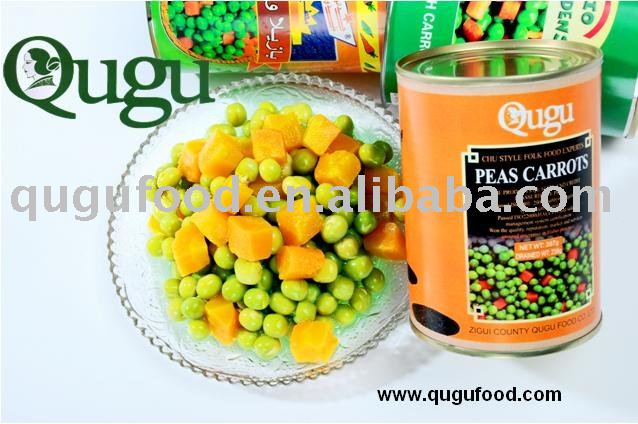 canned food peas carrots