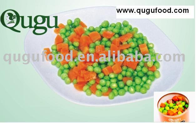 canned food peas and carrots