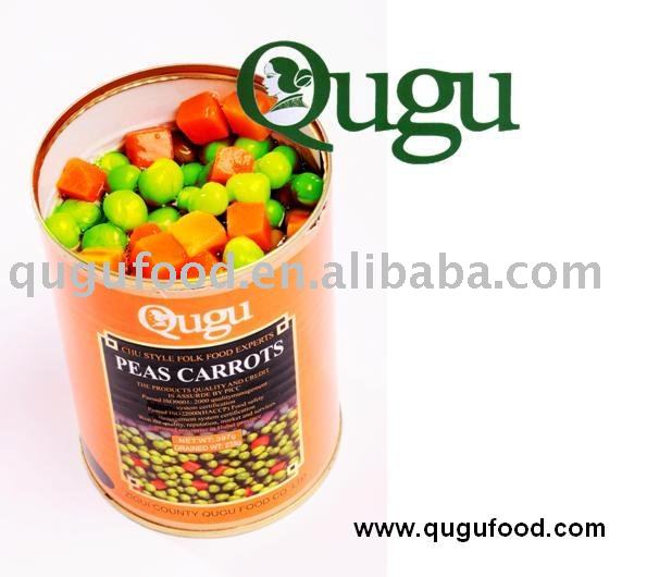 canned green peas and carrots