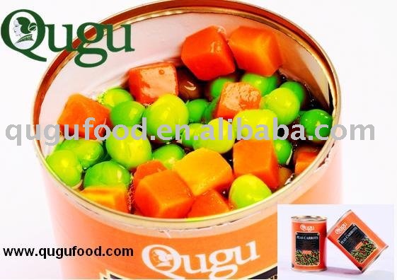 canned food peas and carrot