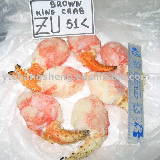 brown king crab with one claw