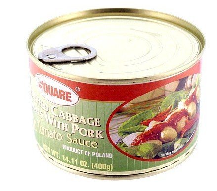 CANNED MEAT  -Square Stuffed Cabbage Rolls with Pork in Tomato Sauce ( 14.11 oz / 400 g )