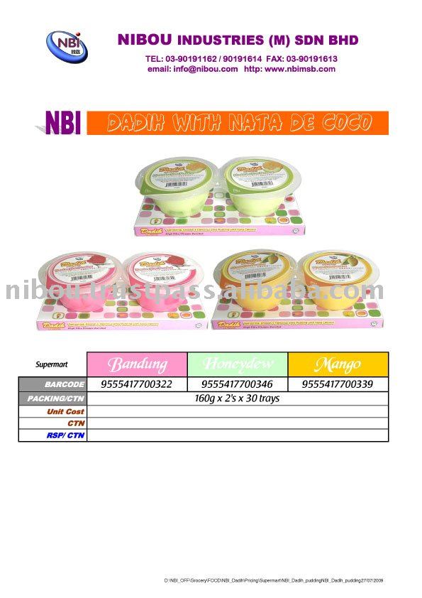 NBI Dadih Soya  Pudding  with  Nata  De Coco (160gm x 2 s x 30trays)