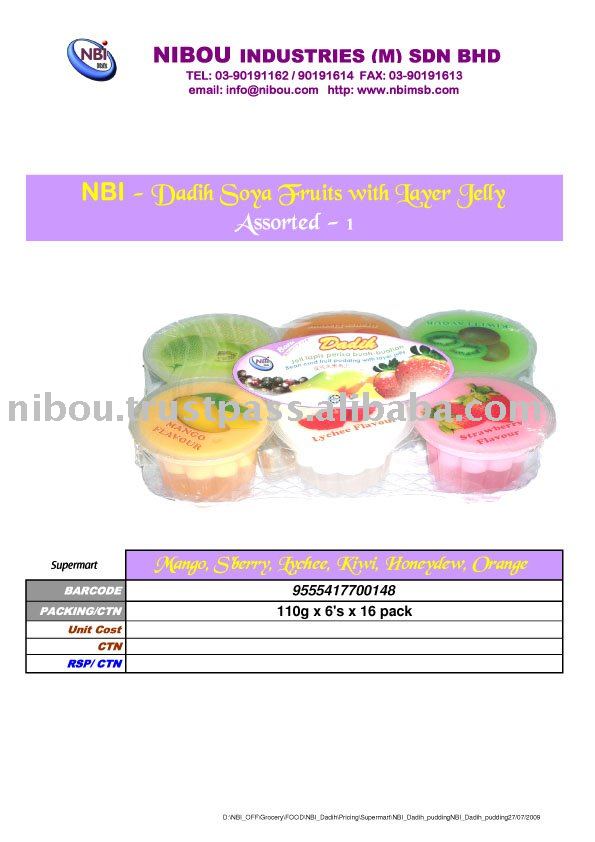 NBI Dadih Soya Fruits with Layer Jelly (110g x 6's x 16 tray)