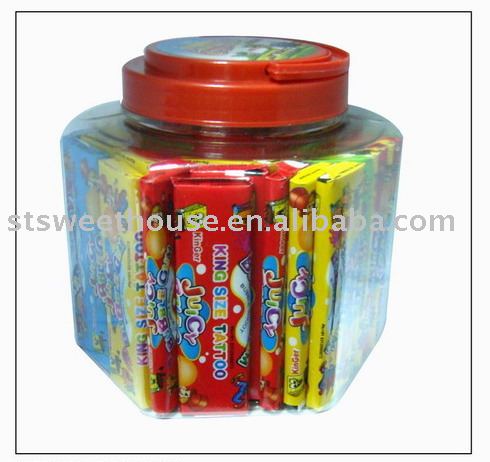 Bubble gum with tattoo