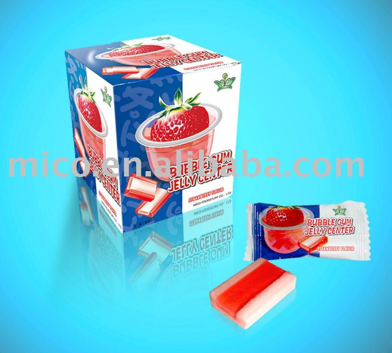 Jelly Center Bubble Gum(Strawberry/Watermelon/Apple/Pineapple)