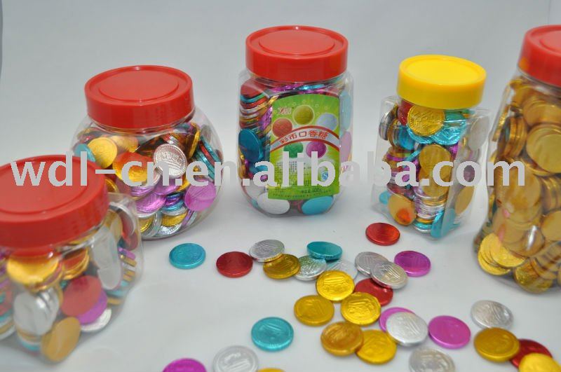 coin chewing gum in starfruit shaped jar