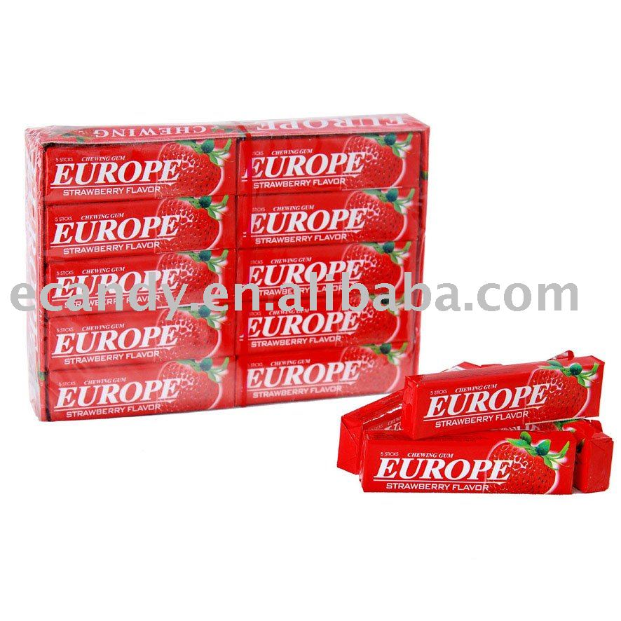 Chewing gum, fruit chewing gum, 5 stick chewing gum