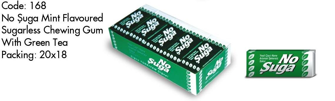 NO SUGA Mint Flavored Sugarless Chewing Gum With Green Tea