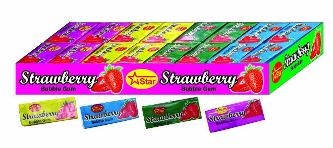 Strawberry Stip Bubble Gum