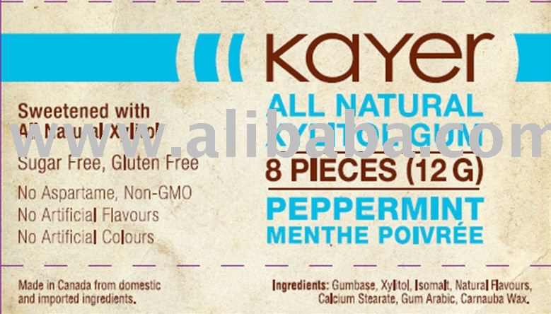 Kayer All Natural Xylitol Gum-Peppermint
