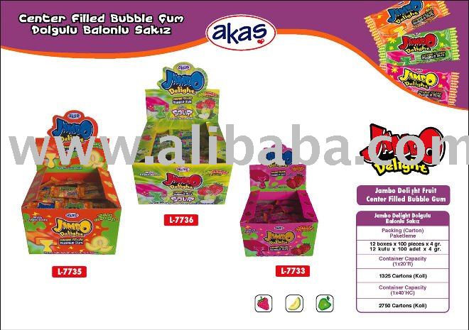 JAMBO  CENTER   FILLED   BUBBLE   GUM 
