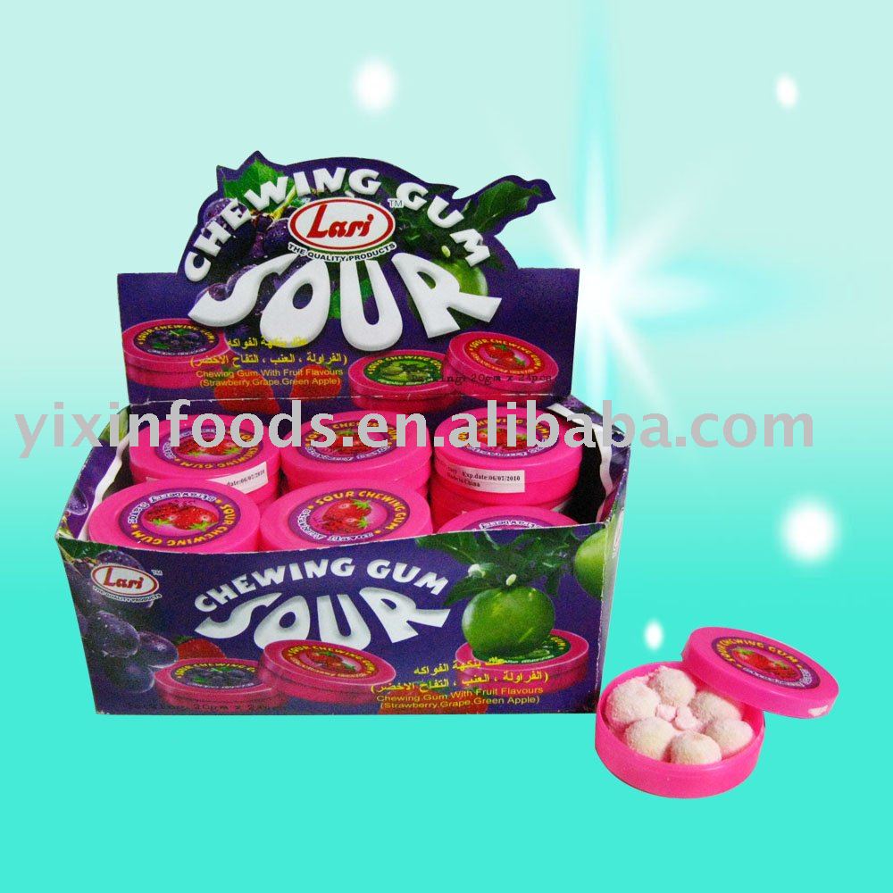Bubble gum with Powder