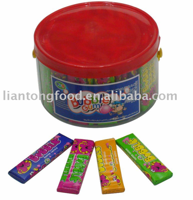 chewing bubble gum