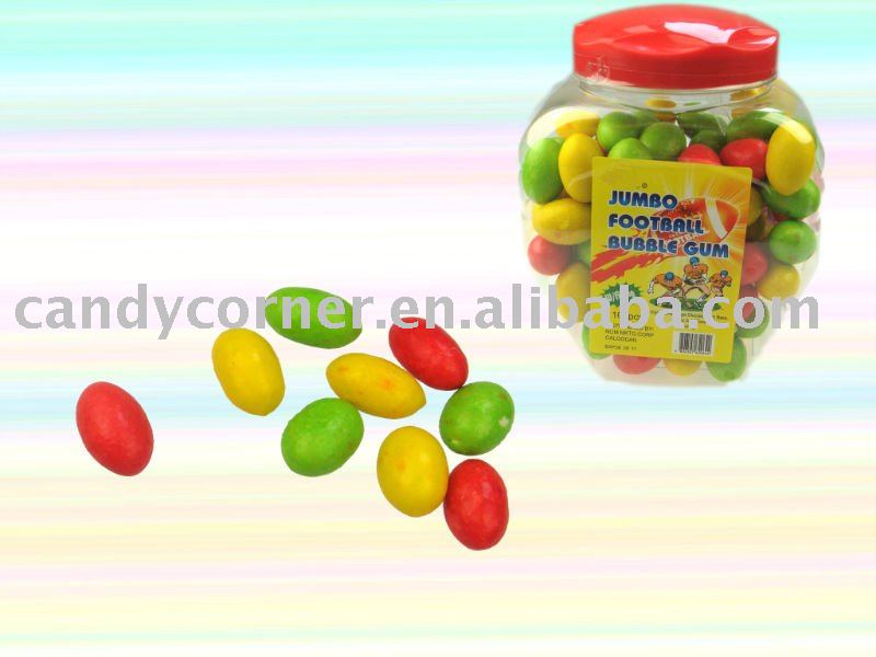olive shape bubble gum filled sour powder