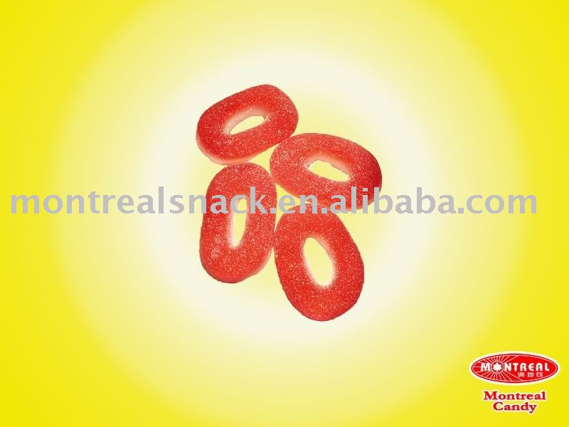 Red rings shape soft candy