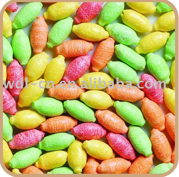 Lemon shaped bubble gum balls(colorful candy  chewing gum)