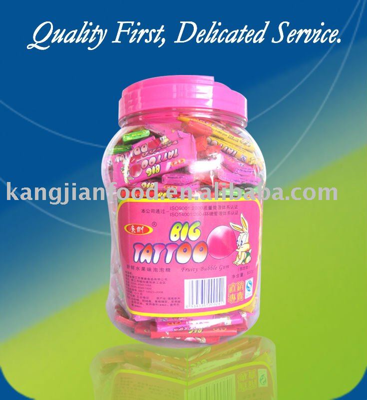 Fruity Bubble Gum with tattoo
