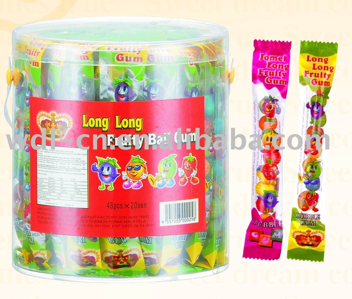 8ct tube packed watermelon gum balls in PVC jar(fruit flavour chewing gum  confectionery)