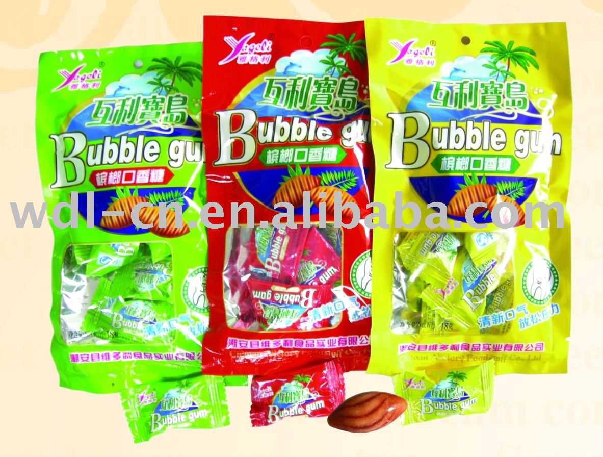 Betelnut bubble gum in printed bag(candy  chewing gum)