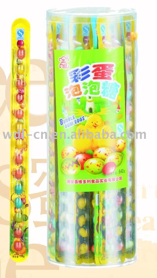 14ct small speckled gum balls on paper rule in PVC jar(candy  fruit flavour chewing gum)