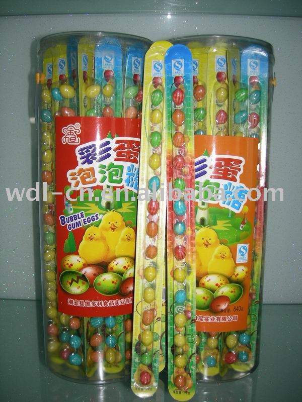 14ct stripe gum balls on paper rule in PVC jar(candy  fruit flavour chewing gum)