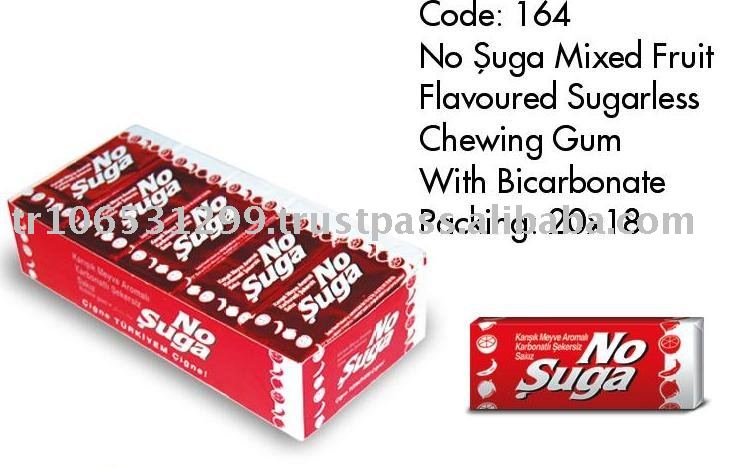 NO SUGA Mixed Fruit Flavored Sugarless Chewing Gum With Bicarbonate ...