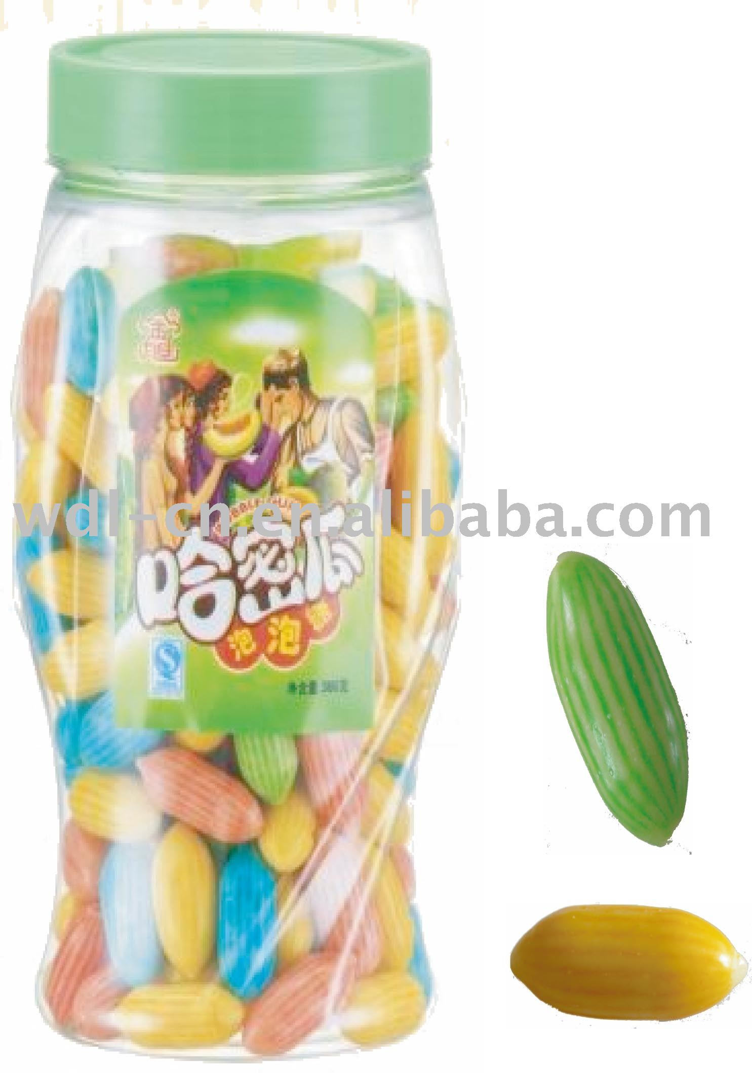 hami melon bubble gum in champion jar(chewing gum,candy)
