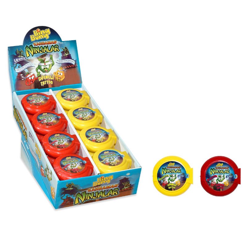 BING BONG Kahraman Ninjalar Gum Rolls Bubble Gum