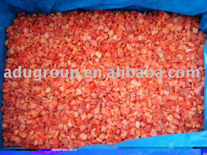 Frozen pepper dices