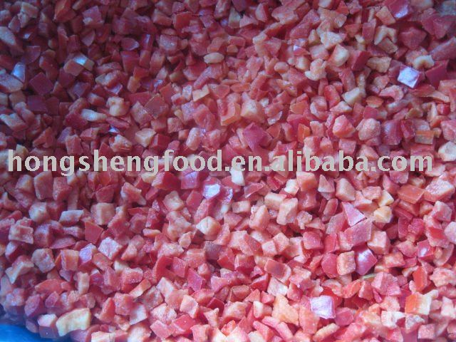 IQF red bell  pepper dices
