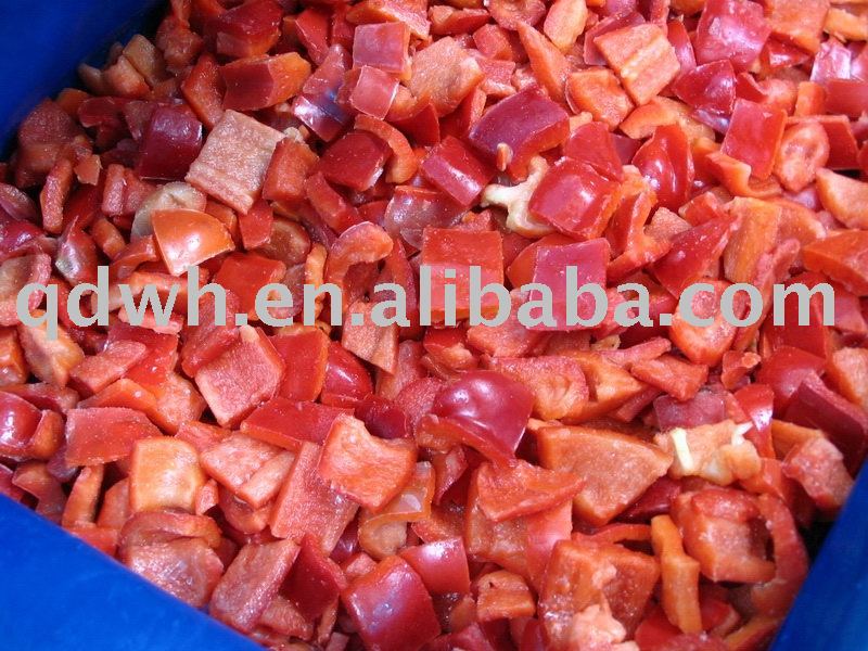 Frozen red pepper cuts