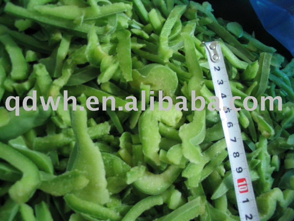 Frozen green pepper slice