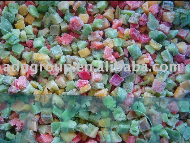 Frozen mixed pepper dice