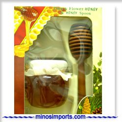 Honey Pine & Flower w/ Spoon Round Jar Gift box 120g