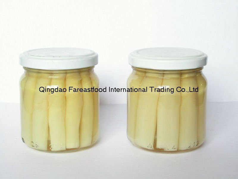 Canned Asparagus in glass jar