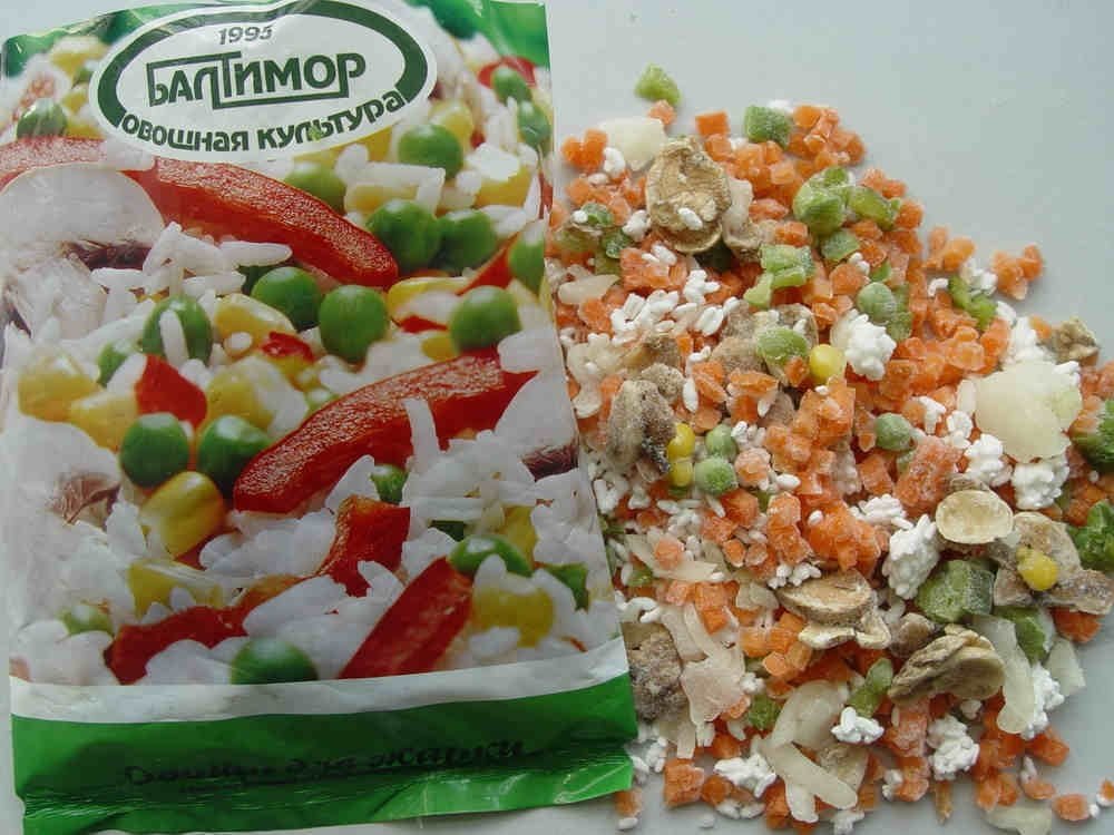 Instant mixed vegetables