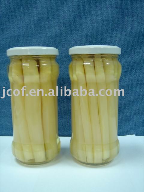 370ML 14cm all white peeled asparagus spears in jars  - 722