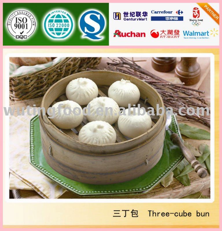 frozen steamed stuffed flour bun(three kinds of vegetable)