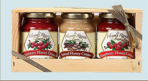 Honey Creme Trio Gift Crate Cranberry/Spiced/Raspberry