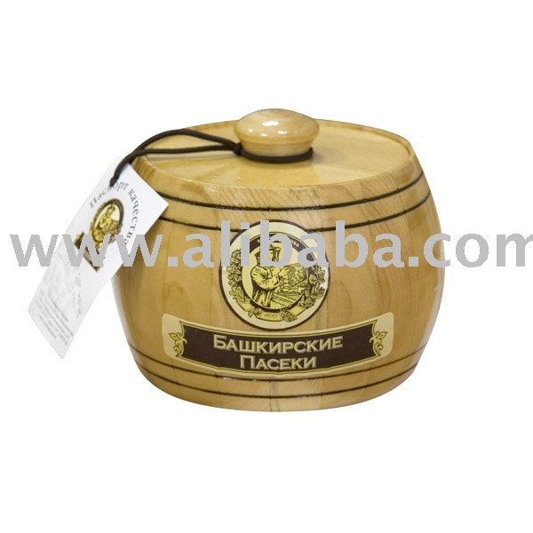 Natural Honey In  Wooden  Keg 600g