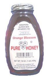 Drapers Super Bee Orange Blossom Honey in Glass Jar - 1lb