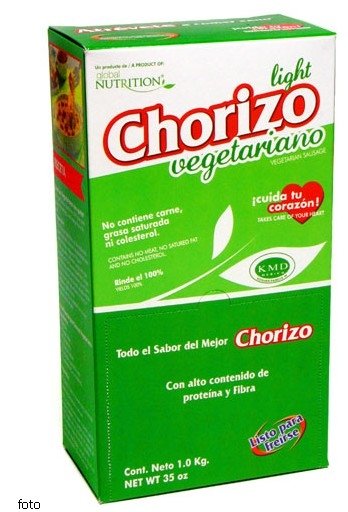 BOX WITH 10 100 GR. PACKAGES OF VEGETARIAN CHORIZO