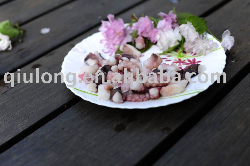 delicious food frozen octopus cutting